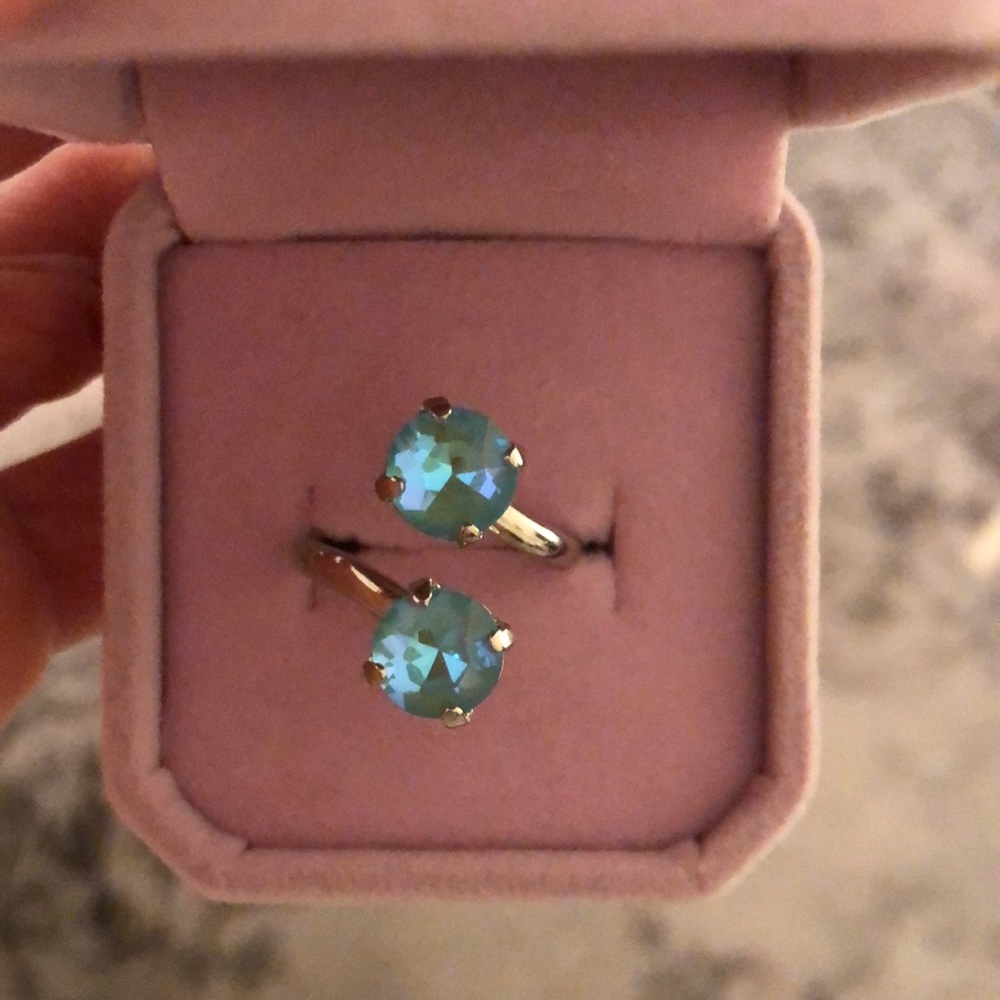 Aquamarine Crystal Statement Ring - Picture 7 of 12